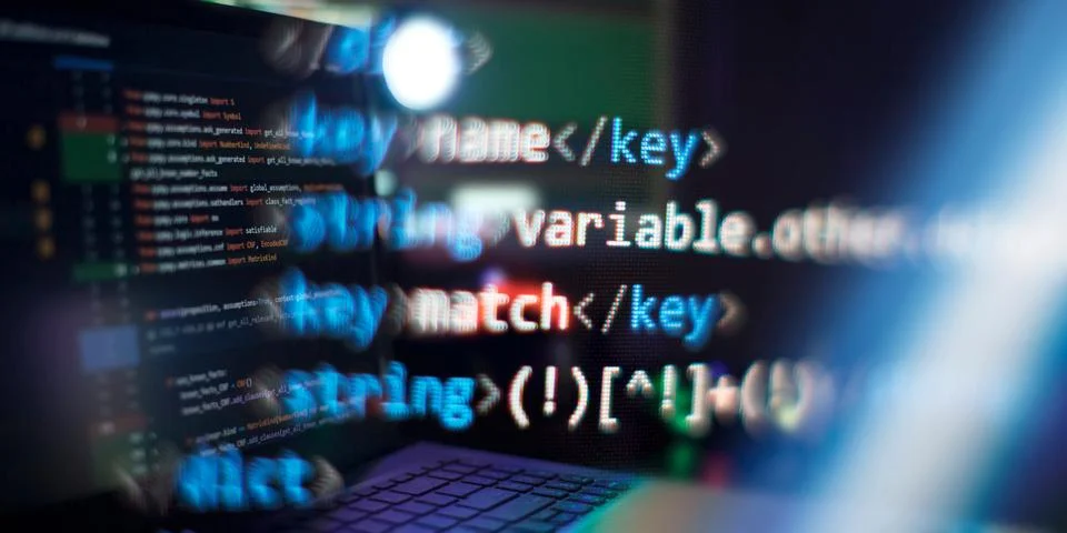 Abstract screen of web developer . Data network hardware Concept. 스톡 사진