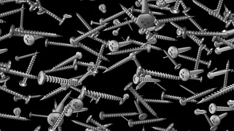Abstract screws on black background Stock Footage 94153075