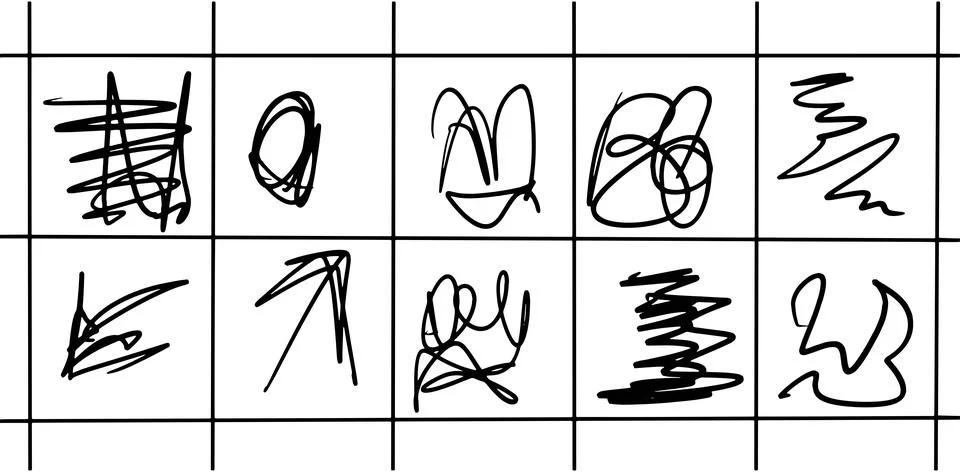 Abstract Scribble Doodle Illustration Set Stock Illustration