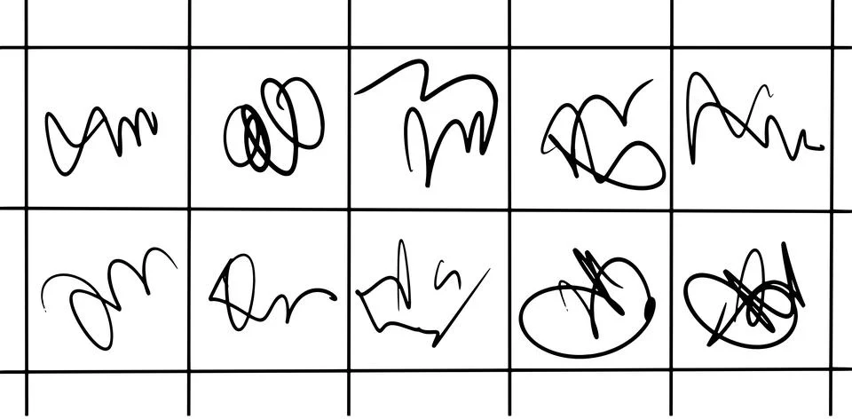 Abstract Scribble Doodle Illustration Set Stock Illustration