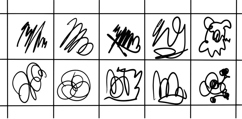 Abstract Scribble Doodle Illustration Set Иллюстрация