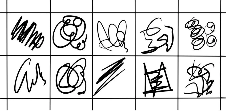 Abstract Scribble Doodle Illustration Set Stock Illustration