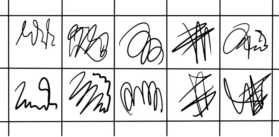 Abstract Scribble Doodle Illustration Set Stock Illustration