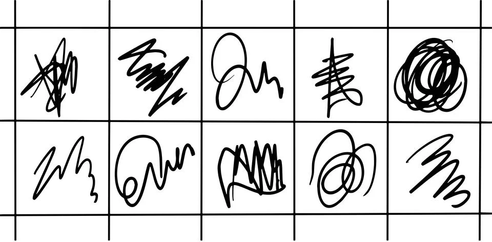 Abstract Scribble Doodle Illustration Set Stock Illustration