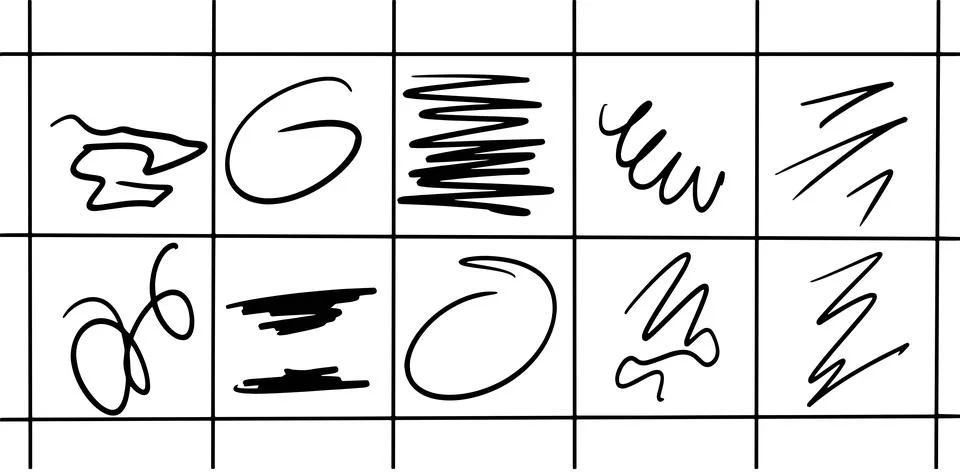 Abstract Scribble Doodle Illustration Set Иллюстрация