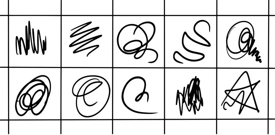 Abstract Scribble Doodle Illustration Set Stock Illustration