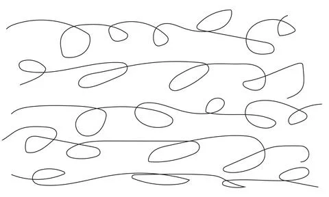 Abstract scribble drawing with continuous flowing lines for modern artistic.. Stock Illustration