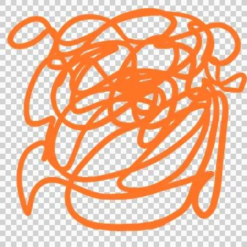 Abstract scribble is forming loops in flat design on transparent background with Illustrazione stock