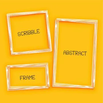 Abstract scribble frame on yellow background Stock Illustration