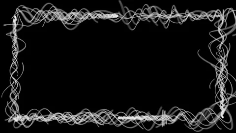 Abstract Scribble Line Animated Border on Black Background. Video stock 329553169