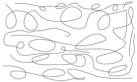 Abstract scribble line art background with messy black ink strokes on clean.. Stock Illustration