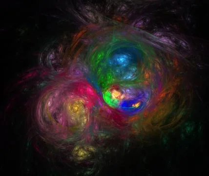 Abstract scribble multicolor fractal Illustrazione stock