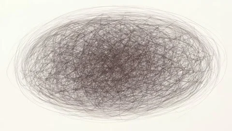 Abstract scribble oval shape on light background, digital stop motion anima.. Stock Footage 342046530