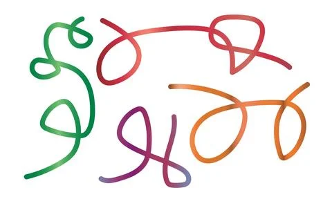 Abstract scribble pattern with colorful looping lines and organic fluid sha.. Stock Illustration