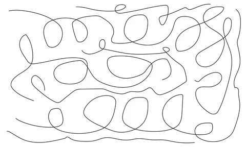 Abstract scribble pattern with continuous looping lines on clean white back.. Stock Illustration