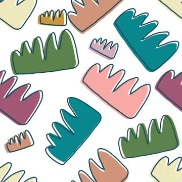 Abstract scribble seamless pattern. Doodle crown background. Illustrazione stock