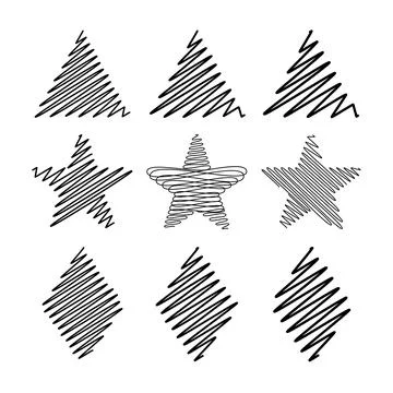 Abstract Scribble Shapes Collection Vector Illustration Stock Illustration