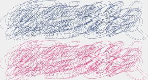 Abstract scribble texture of blue and pink lines with hand drawn, abstract Stock Illustration