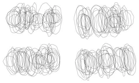 Abstract scribbles pattern isolated on white background for graphic design .. Illustrazione stock
