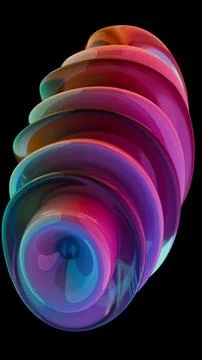 Abstract Sculptural Form in Glass: A Study in Color and Reflection Stock Illustration