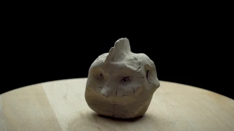 Abstract sculpture of a human face Stock Footage 106492662