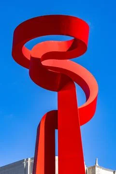 Abstract sculpture, La Antorcha de la Amistad, located in San Antonio, Texas, ag Stock Photos