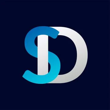 Abstract SD letter logo design template. Vector Logo Illustration. Stock Illustration