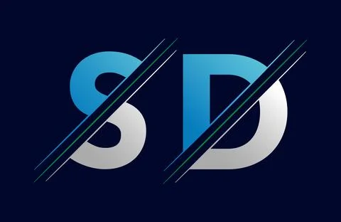 Abstract sd letter logo design template. Vector Logo Illustration. Stock Illustration