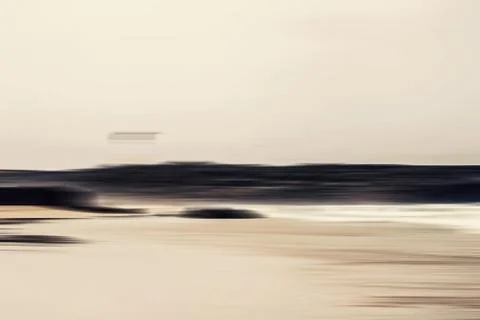 Abstract sea background, long exposure view of dreamy ocean coast in summer Stock Illustration