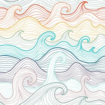 Abstract Sea Background. Seamless Pattern for your design Stock Illustration