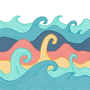 Abstract Sea Background. Seamless Pattern for your design Stock Illustration