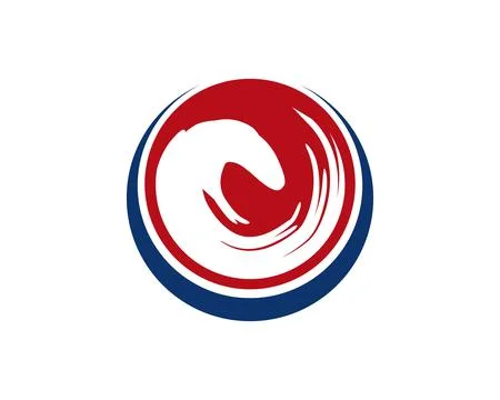 Abstract sea circle logo template Stock Illustration