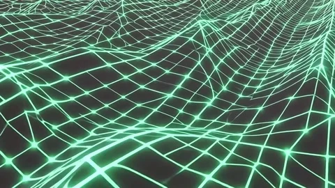 Abstract sea-green grid lines on a dark background Stock Footage 317888359