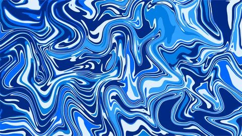 Abstract sea marble background template. Colorful blue flowing ink design vector Stock Illustration