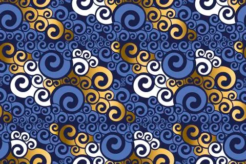 Abstract sea water seamless pattern. Illustrazione stock
