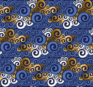 Abstract sea water seamless pattern. 库存插图