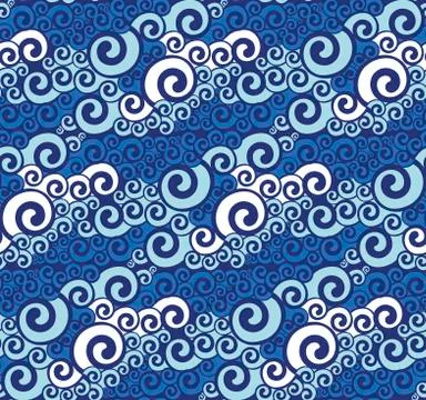 Abstract sea water seamless pattern. Stock Illustration