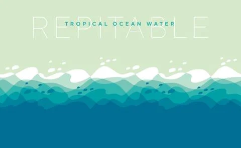 Abstract sea water waves pattern. Stock Illustration