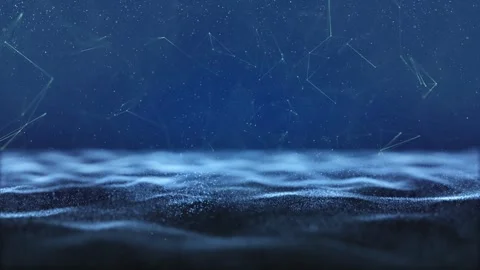 Abstract sea waves with dots lines motion background Stock Footage 323324495