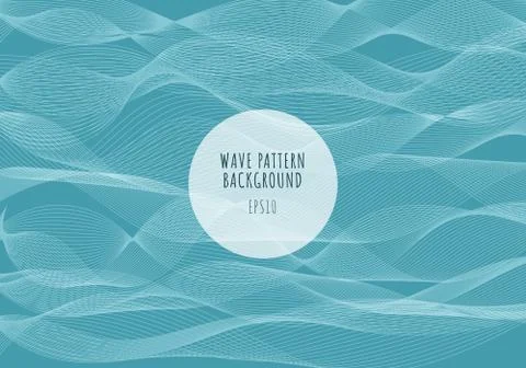 Abstract sea white lines waves pattern on blue background. Wavy stripes, Roug Illustrazione stock