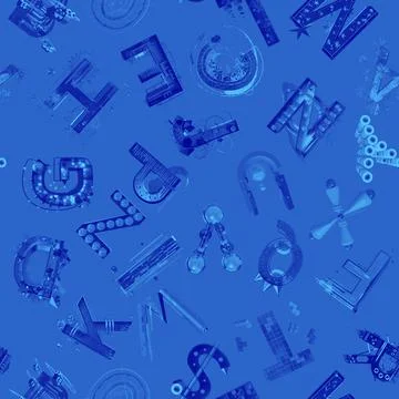 Abstract seamless alphabet pattern for textile design Stock Illustration