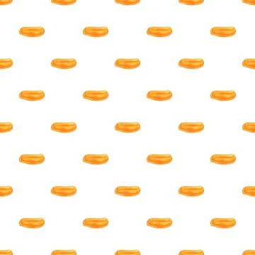 Abstract seamless amber bead pattern on white background Stock Illustration