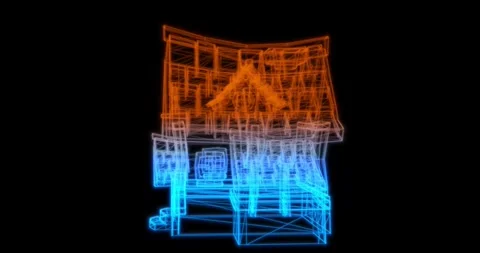 Abstract seamless animation demonstrates the rotation of the model of a fair Stock Footage 328652439