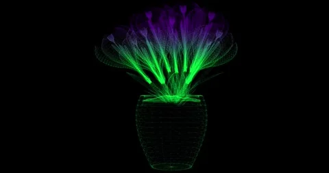 Abstract seamless animation with a rotating crocus model, made in the style Stock Footage 328652406