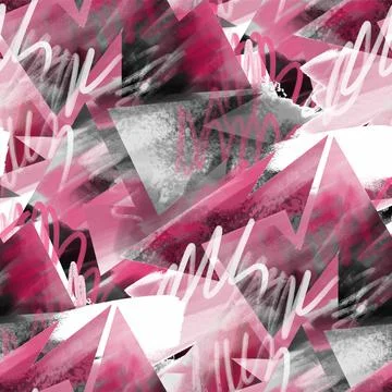 Abstract seamless backdrop with chaotic digital geoemtry elements Stock Illustration