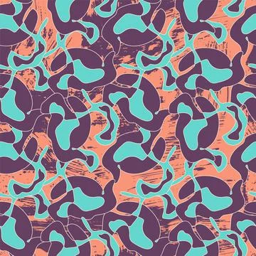 Abstract seamless backdrop with chaotic wave shape patterns Stock Illustration