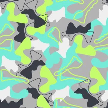 Abstract seamless backdrop with hand drawn chaotic shapes and lines Stock Illustration