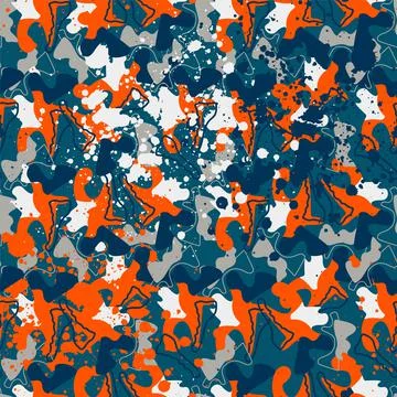 Abstract seamless backdrop with hand drawn chaotic shapes and lines Stock Illustration