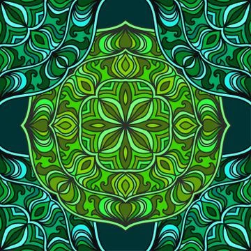 Abstract seamless background of bright ornate elements. Decorative pattern. Stock Illustration