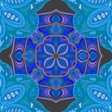Abstract seamless background of bright ornate elements. Decorative pattern. C イラスト素材